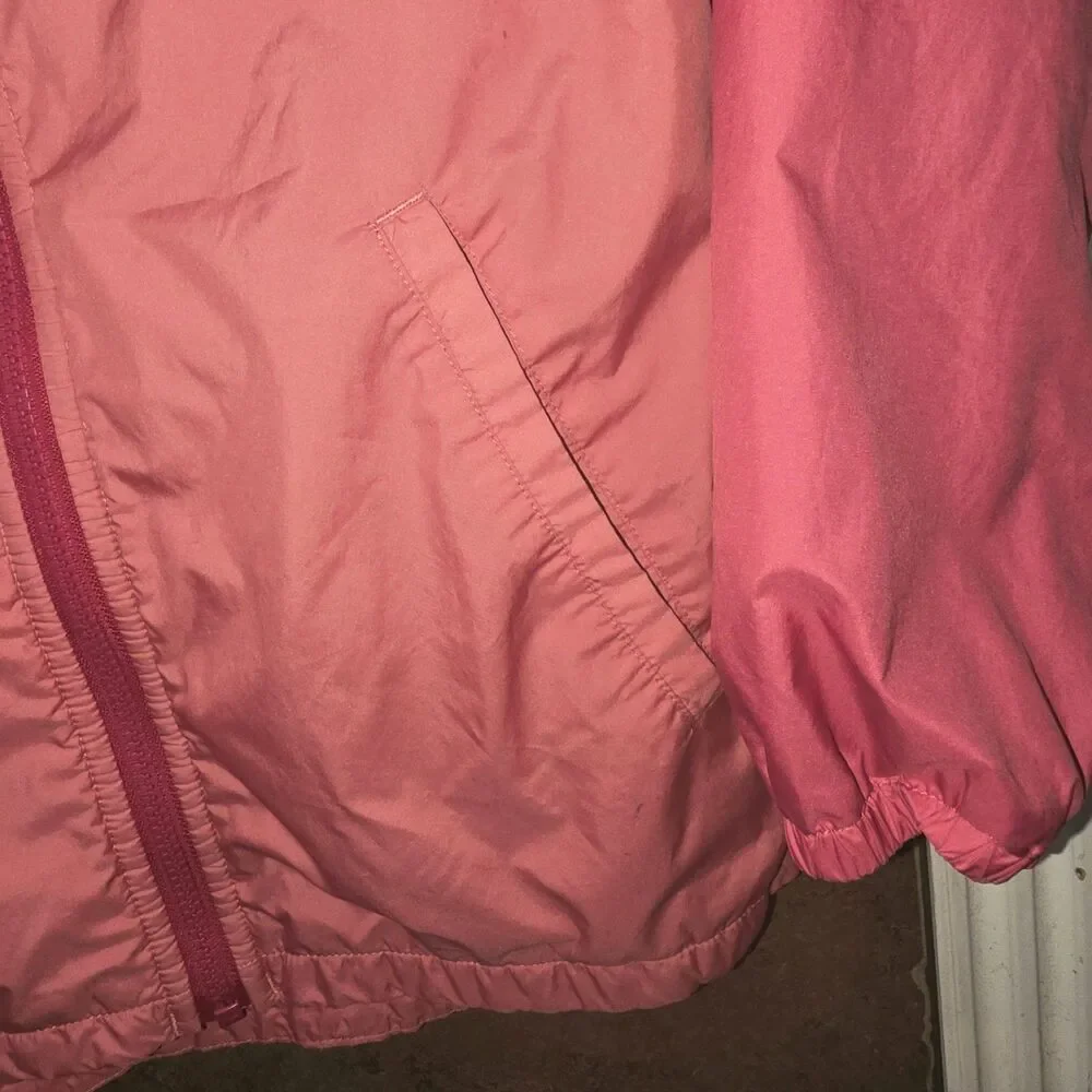 PATAGONIA Sz L (12) Pink On Pink Full Zip Torrentshell Hooded Rain Coat Jacket